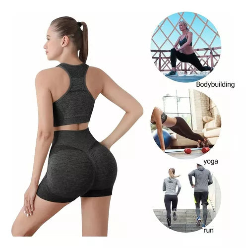Conjunto Deportivo Mujer Gym Yoga Shorts Levanta Gluteos